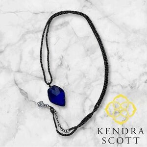 Like NEW Kendra Scott Gunmetal necklace with lapis blue 💙 pendant
